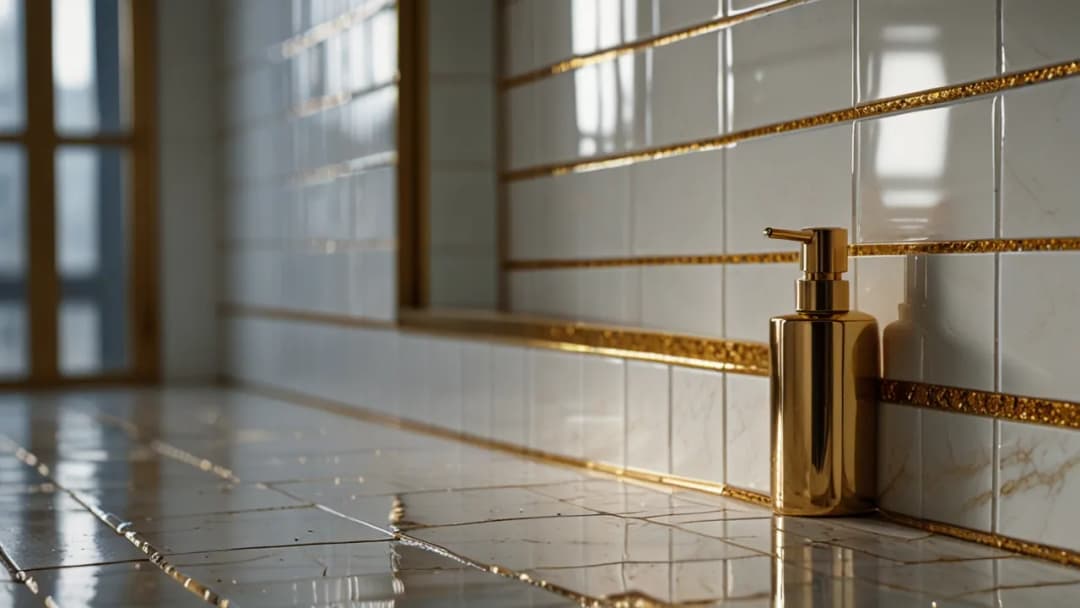 Złota fuga z brokatem – Trendy w wykończeniach i jak ją zastosować w wnętrzach