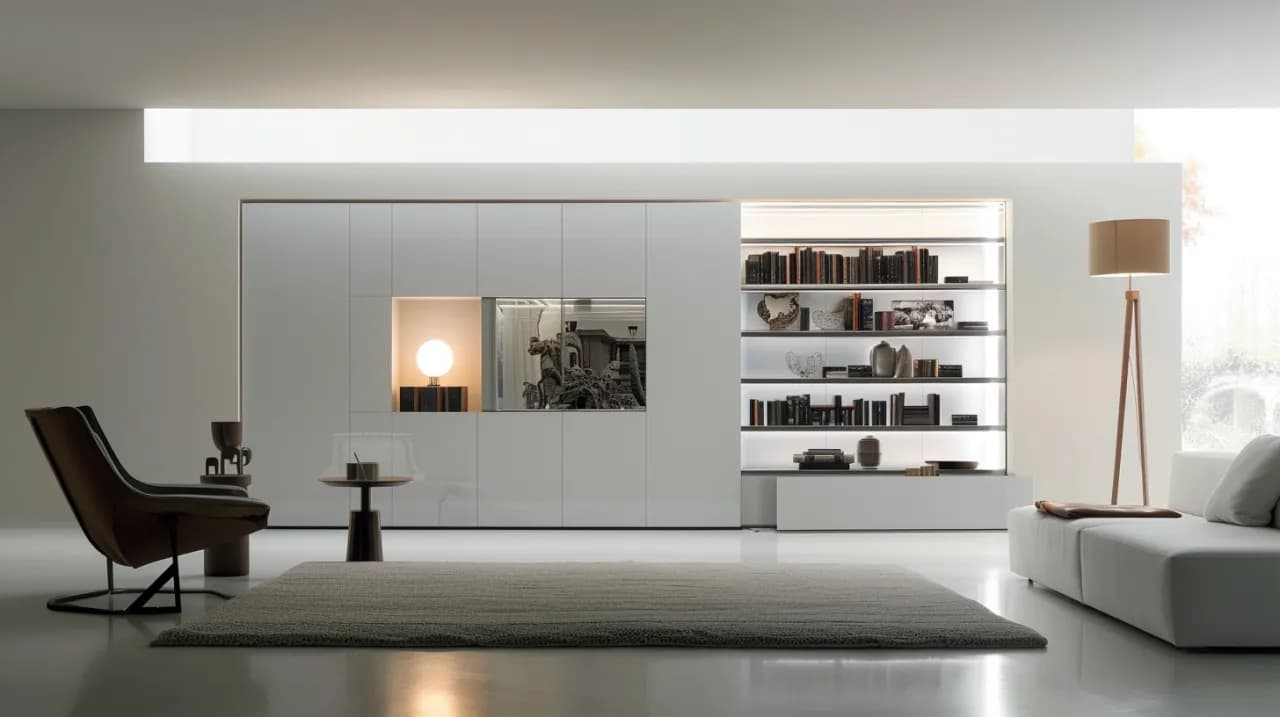 Meblościanka biała z szafą – Elegancja i funkcjonalność w aranżacji wnętrz